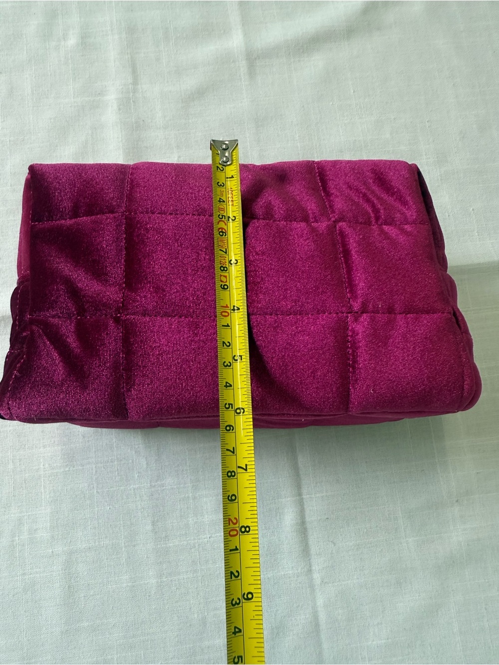 Anthropologie Quilted Velvet Hot Pink Cosmetic Bag NWT - Picture 8 of 9